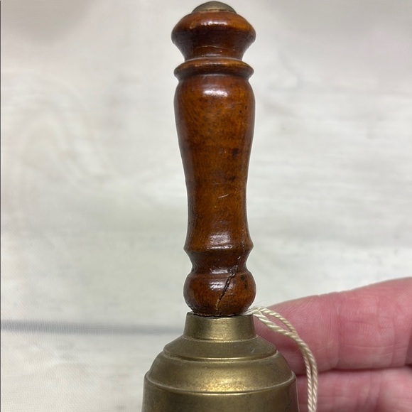 Vintage Brass Hand Bell with Wooden Handle - Picture 7 of 7